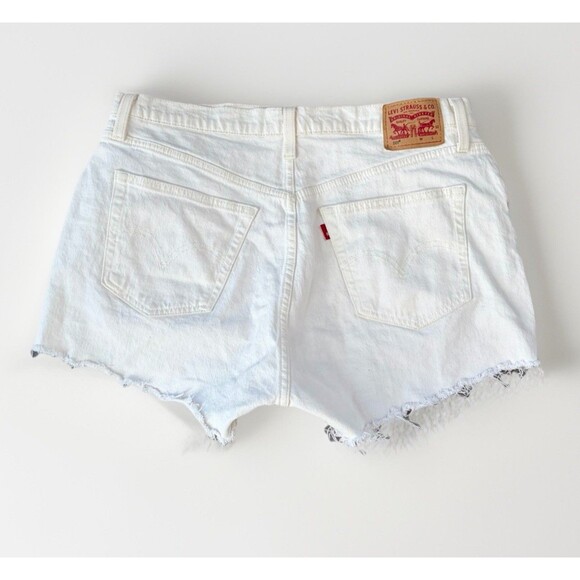 Levi's Pants - Levi’s 501 White Denim Jean Shorts Size 33 Button Fly Cut-Off